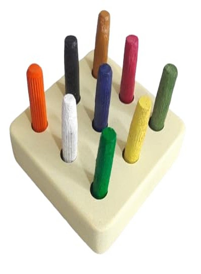 RCW Wooden Counting Educational Color Cognition Stacking & Sorting Wooden Toys Shape Sorting & Domino Building Blocks for 3+ Children 1 Board with 9 Multicolor Pins Birthday Gift for Kids & Girl - Image 5